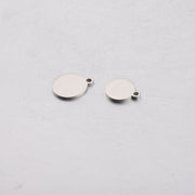 50pcs 10mm stainless steel custom business logo round charms