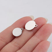 50pcs 8mm stainless steel  personalized logo round tags