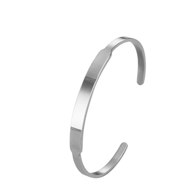 10pcs Stainless Steel With Engraved Plated Open Bracelet Banlge Blanks