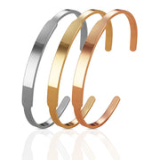 5pcs Stainless Steel Custom Logo Words Open Bracelet Banlge