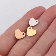 30pcs Custom Logo Steel Heart charm bracelet heart beads
