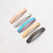 20pcs 6x40mm Metal rectangle curved bracelet connector blanks