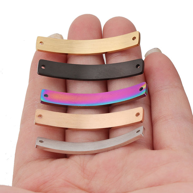 20pcs 6x40mm Customized logo rectangle curved bracelet connector