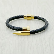 Classic Nail Leather Bracelets Magnetic Cuff Bangle