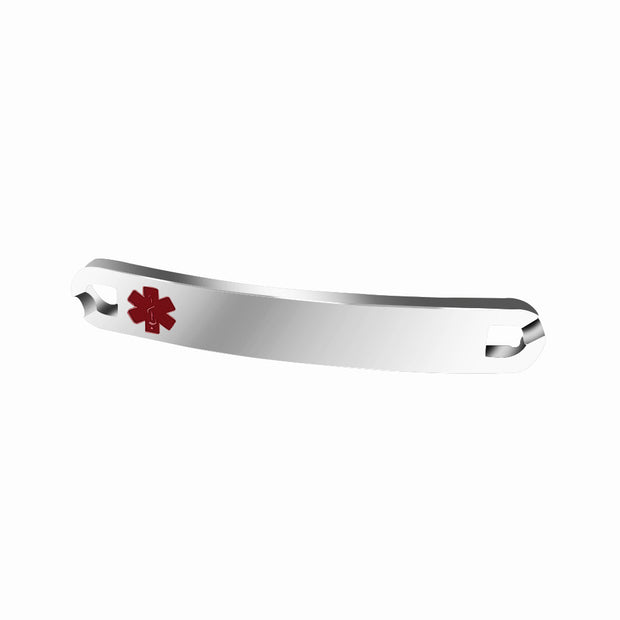 10pcs Stainless steel Red Rescue Icon logo Medic Alert bracelet bar charm blanks