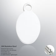 50pcs Laser Engraved  Custom logo mini oval jewelry tags 11x6.5mm