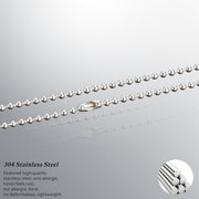 10pcs  Stainless steel Beaded chain Ball Necklace