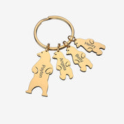 Father's Day Gift Customized Family Bear Charm Keychain