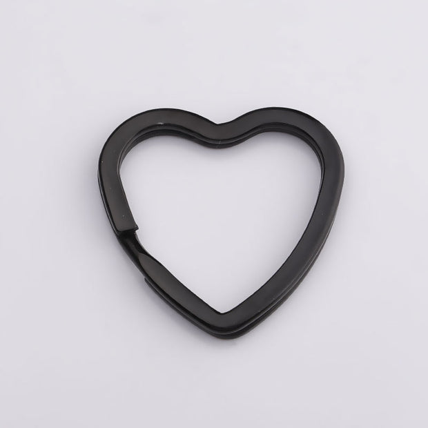 20pcs 31mm stainless steel heart shape keychain ring accessories
