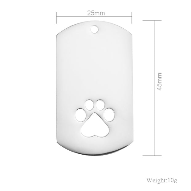 20pcs Stainless steel Pet ID  tags with Paw cut-off blanks