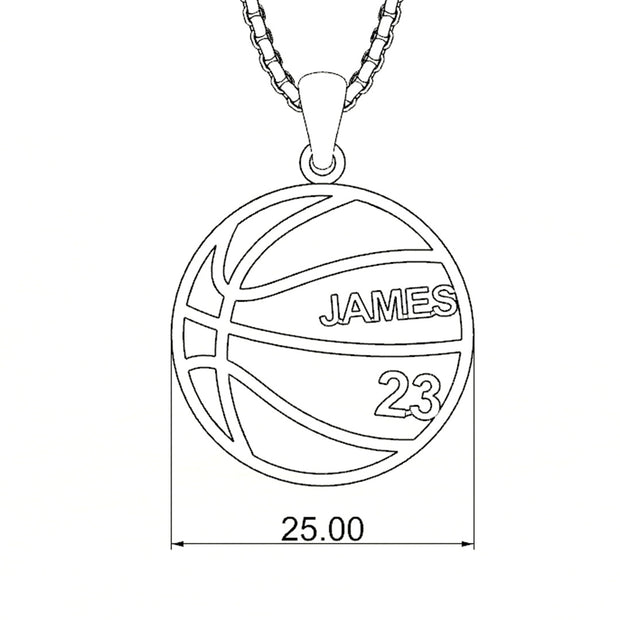 Custom Name Logo Sports Number Pendant Fashionable Basketball Necklace