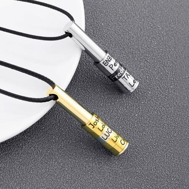 Father's Day Gifts Personalized whistle-type bar necklace for men