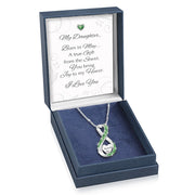 Daughter Name-Engraved Birthstone And Diamond Necklace