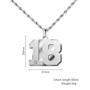 Personalized Name  Lucky Sports Number Necklace