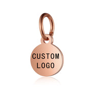 20pcs Laser Engraved Custom logo round disc tags 6-35mm with jump ring
