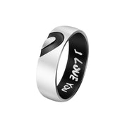 Stainess Steel I Love You Heart Couple Ring(2 Rings)