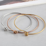 10pcs Stainless Steel  basic wired  beaded bracelets