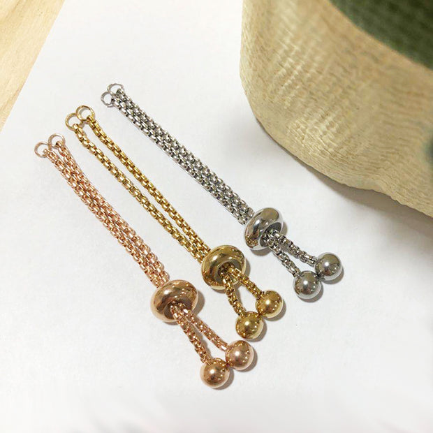 5pcs 2mm Square box chain Bracelet chain with stopper beads