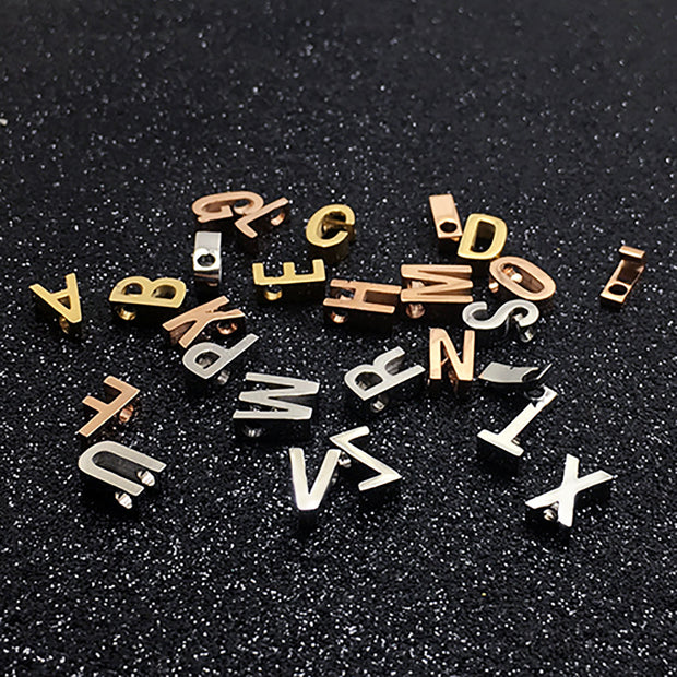 20pcs 8x3mm  A-Z letter custom name mini initial jewelry beads