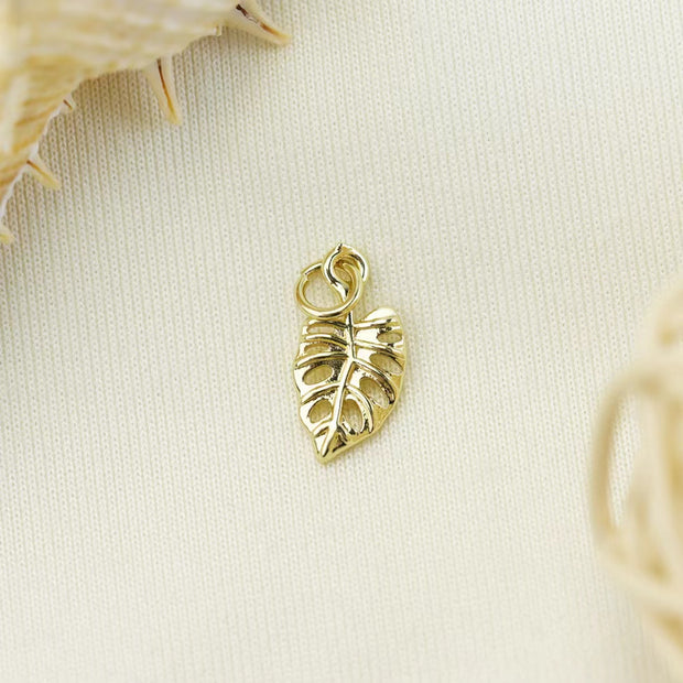 10pcs 15X8mm gold plated leaf jewelry charms