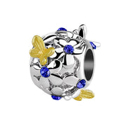 5pcs DIY Brass Big Hole Butterfly Bracelet Beads for Jewelry Making