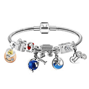 5pcs Brass Enamel Hang Pendant Bracelet Beads Jewelry with crystal