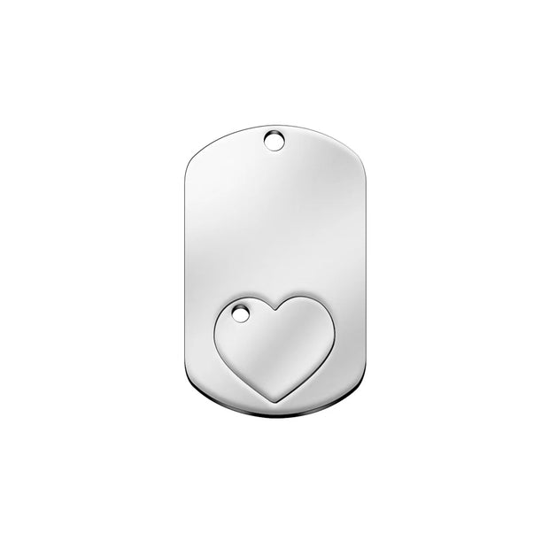 10 sets 25X40mm cut-out heart dog tags heart couple charms blanks