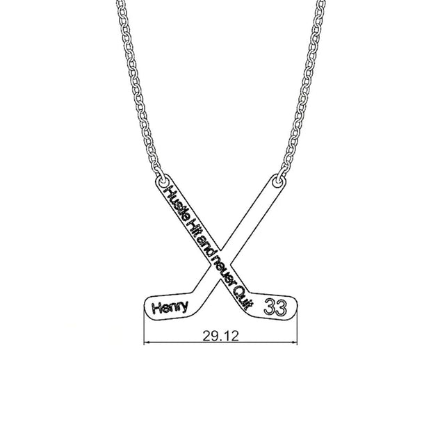 Personalized Name &quote&number Hockey Necklace