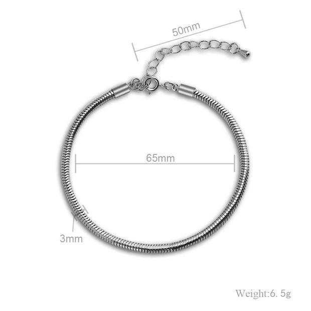 10pcs  65mm Adjustable  Metal Snake Bone Chain Bracelet