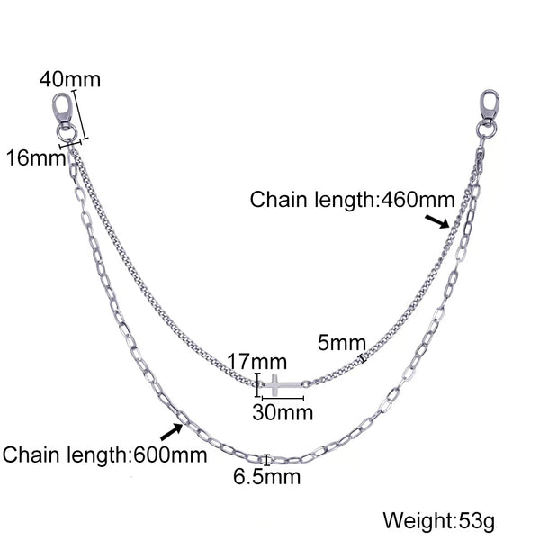 Double and three layers  Cross Trouser chain