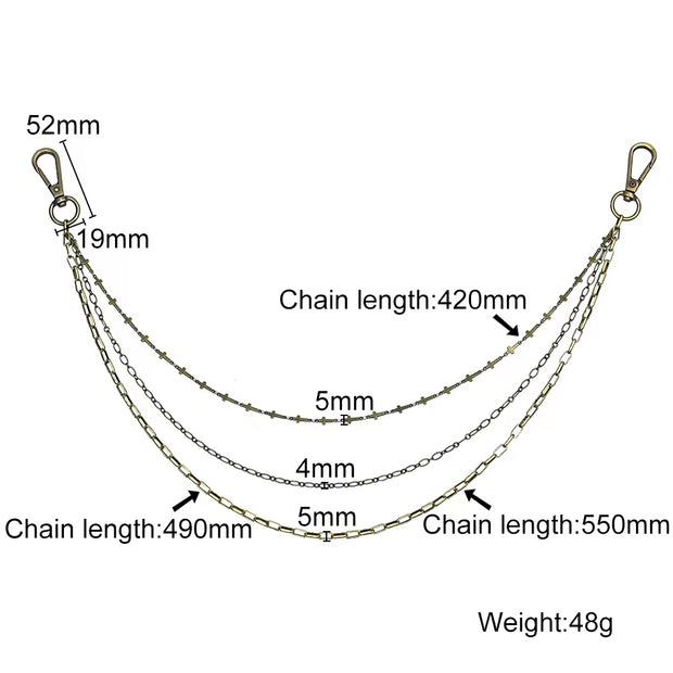 Double and three layers  Cross Trouser chain
