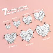 One Set BFF Gift Stainless Steel Puzzle Heart Charms Blanks