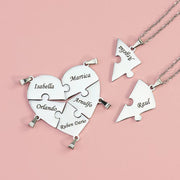 One Set BFF Gift Stainless Steel Puzzle Heart Charms Blanks