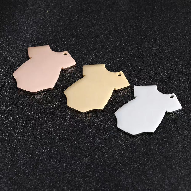 10pcs  35x30mm High Polished Stainless Steel Clothes Charms Blanks