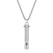 Stainless Steel Whistle Necklace Can Blow Whistle Pendant Necklace