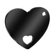 10pcs  black 28x25mm cut-out heart charms blanks