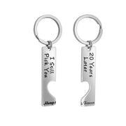 Custom name &quote  Heart Couple Keychains Set