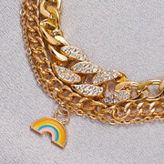 Iced Cuban Link Chain Zircon Paved Bracelet