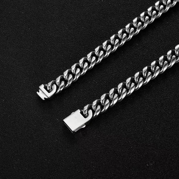 5/8/9/11/13.5mm Stainless Steel Cuban Link Chain Necklace Hip Hop Choker Chain