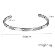 5pcs Stainless steel exquisite with round Hole Bracelet Cuff