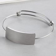 10pcs  Stainless steel Adjustable With Engraved Bar Bracelet