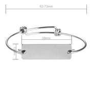 10pcs  Stainless steel Adjustable With Engraved Bar Bracelet