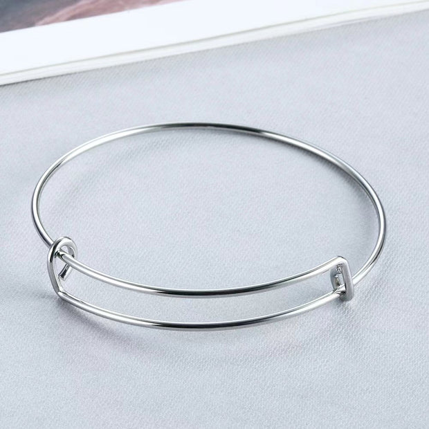 10pcs Stainless Steel adjustable basic twist wired bangles