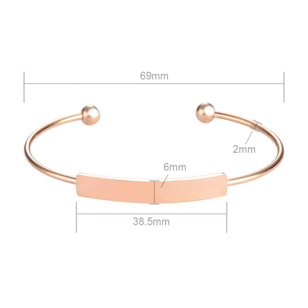 10pcs Rose Gold With Engraved Plated Beaded Bracelet Blanks