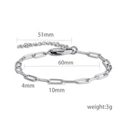 5pcs Rectangle Link Paperclip Bracelet chain