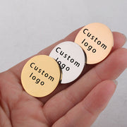 20pcs No Hole Custom logo  round coin jewelry disc tags 22mm 25mm 30mm 38mm