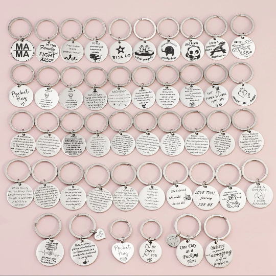 50pcs Etch Engraved stainless steel custom logo charms 6-35mm