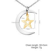10pcs Mirror polished metal Moon jewelry  charm Moon star necklace pendant blanks
