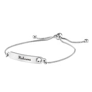 Custom Name Adjustable Box Chain White Zircon Bracelet