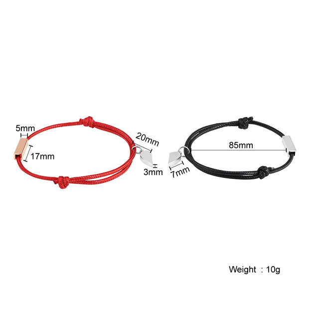 Wholesale Matching Bracelet Engraved couple magnetic bracelet(10 bracelets) Blanks